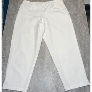 Eileen Fisher SZ XL Organic Cotton & Spandex Elastic Waist Side Zip Pants Mature